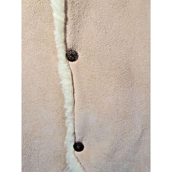 Vintage LLB Tan Cowhide Vest With Sherpa Lining, Size 42, Made in Mexico - Picture 3 of 7